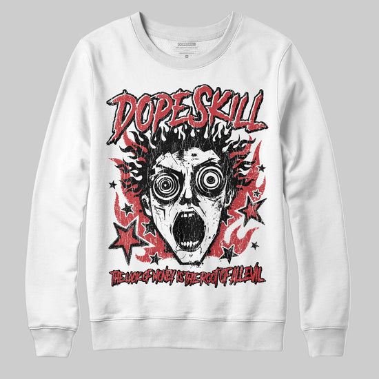 Red Sneakers DopeSkill Sweatshirt Root of Evil Graphic Streetwear - White