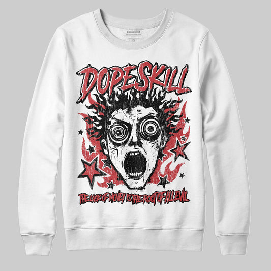 Red Sneakers DopeSkill Sweatshirt Root of Evil Graphic Streetwear - White