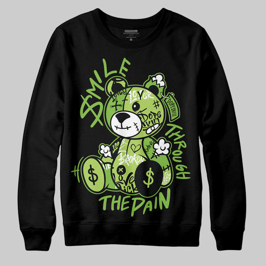 Air Max 95 Big Bubble Neon Yellow DopeSkill Sweatshirt Smile Through The Pain Graphic Streetwear - Black