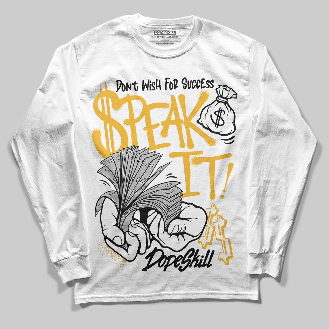 Jordan 5 'Tokyo' DopeSkill Long Sleeve T-Shirt Speak It Graphic Streetwear - White