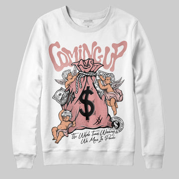 Jordan 40 “Dusty Rose” DopeSkill Sweatshirt Money Bag Coming Up Graphic Streetwear - White