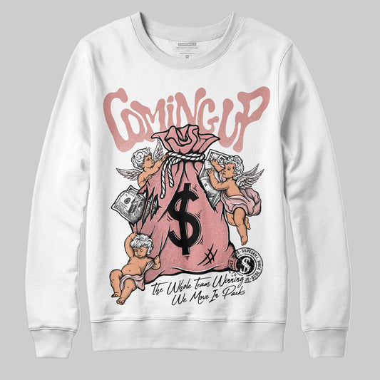 Jordan 40 “Dusty Rose” DopeSkill Sweatshirt Money Bag Coming Up Graphic Streetwear - White