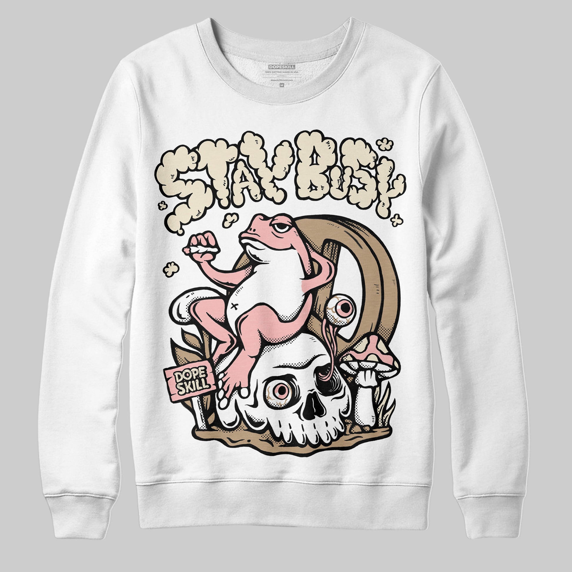 Nike Air Force 1 Low Canvas “Linen” DopeSkill Sweatshirt Stay Busy Graphic Streetwear - White