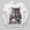 Jordan 12 Black Wolf Grey DopeSkill Long Sleeve T-Shirt No Fear Graphic Streetwear - White