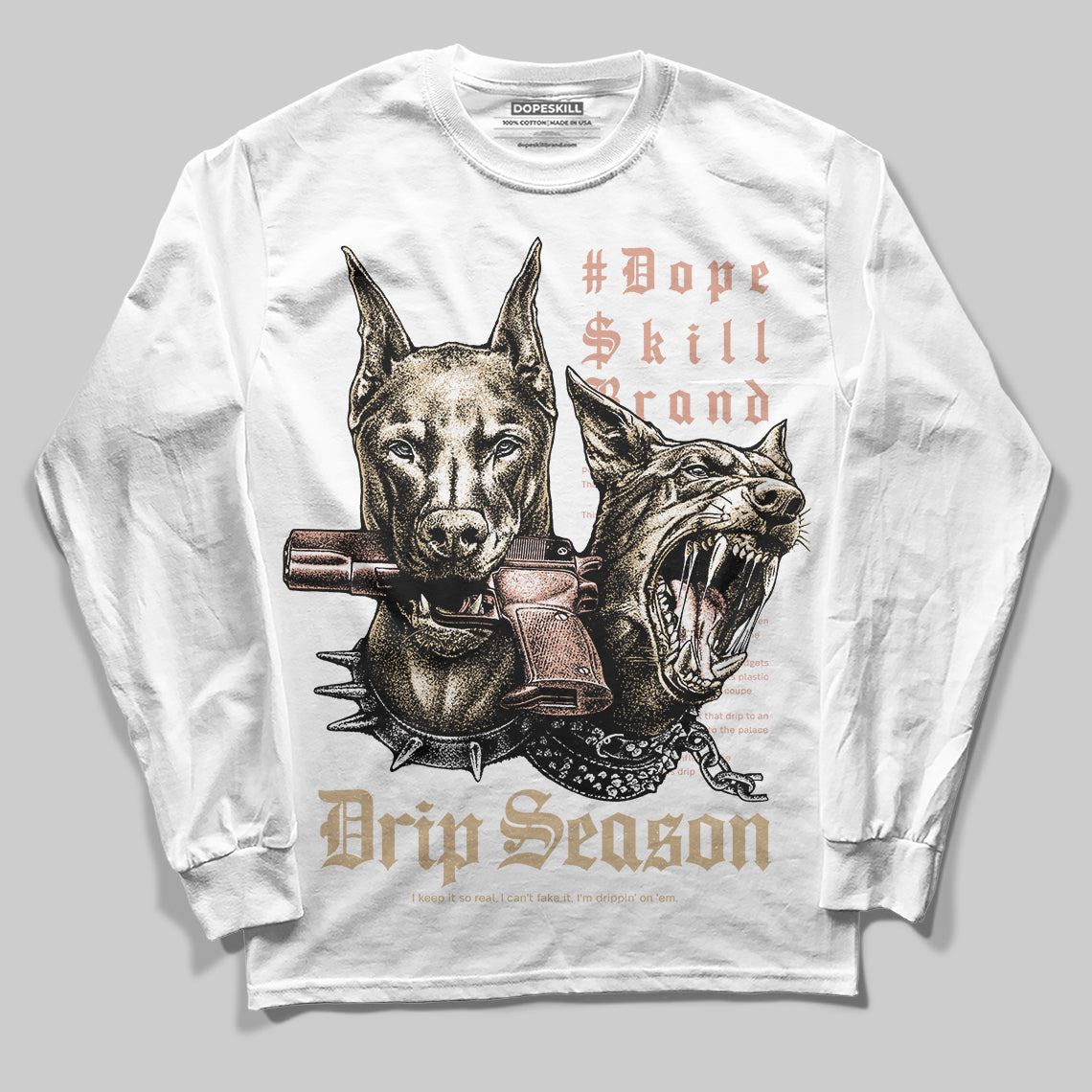 TAN Sneakers DopeSkill Long Sleeve T-Shirt New Drip Season Graphic Streetwear  - White