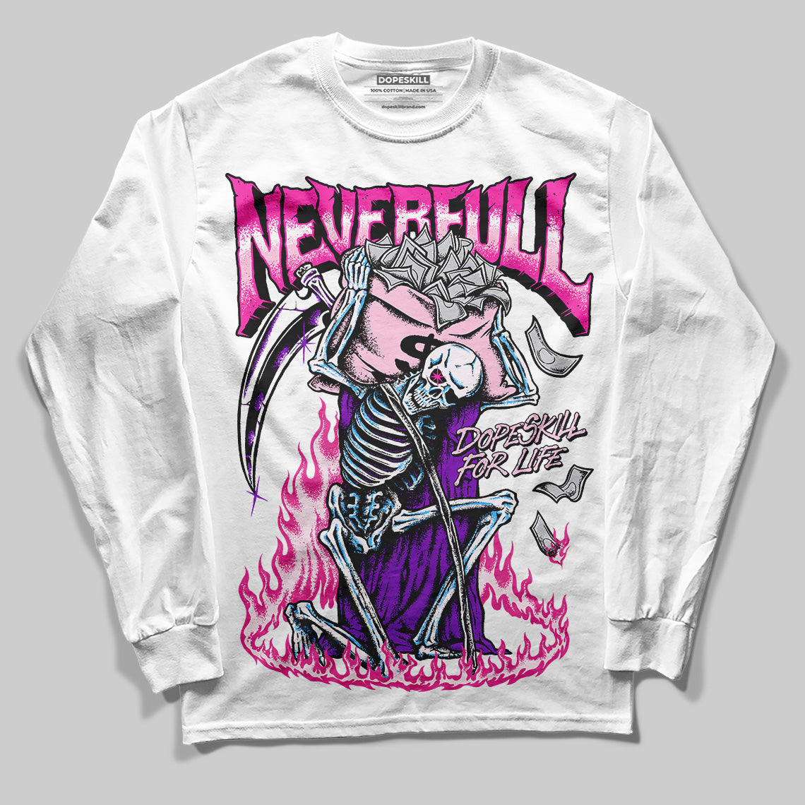 Dunk Low Triple Pink DopeSkill Long Sleeve T-Shirt NeverFull Graphic Streetwear - White