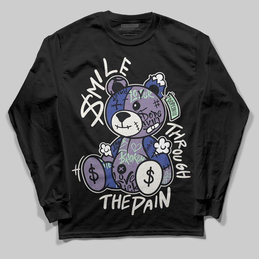 Jordan 1 Retro Low OG Zion Williamson Voodoo Alternate DopeSkill Long Sleeve T-Shirt Smile Through The Pain Graphic Streetwear - Black