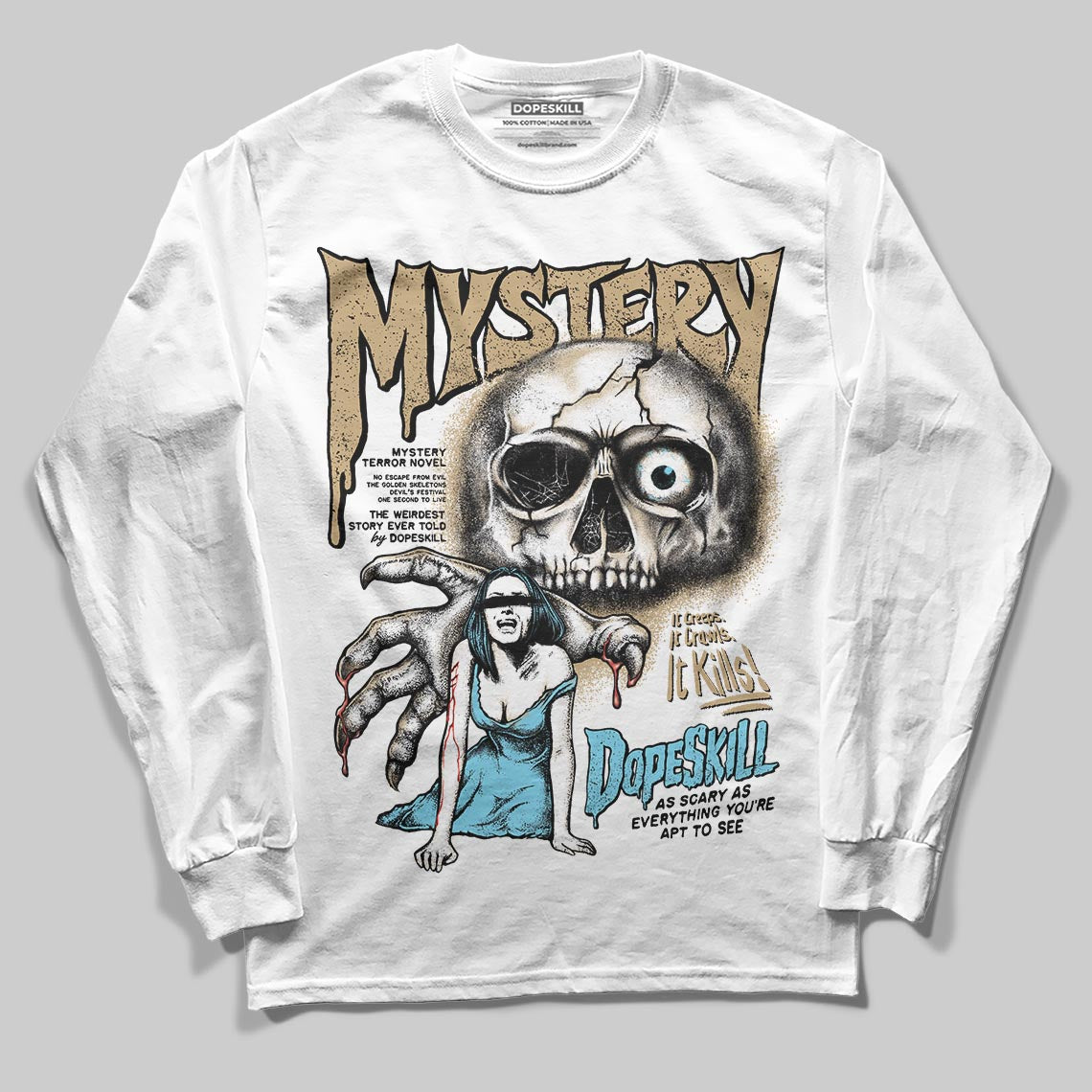 Jordan 11 City Pack “H-Town” DopeSkill Long Sleeve T-Shirt Mystery Ghostly Grasp Graphic Streetwear - White