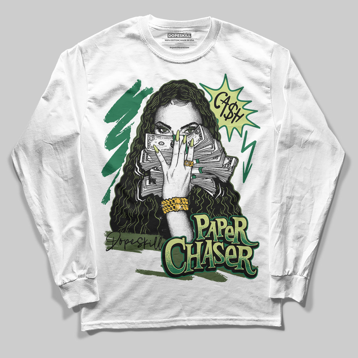 Foamposite Pro 'Pine Green' DopeSkill Long Sleeve T-Shirt NPC Graphic Streetwear - White