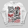 Jordan 11 Retro Low Bred (2025) DopeSkill Long Sleeve T-Shirt Real Ones Move In Silence Graphic Streetwear - White