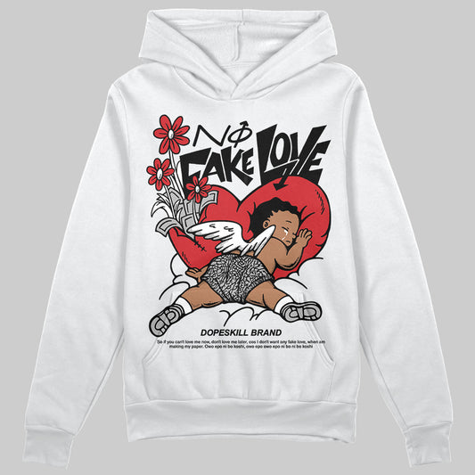 Jordan 3 OG “Black Cement” DopeSkill Hoodie Sweatshirt No Fake Love Graphic Streetwear - White