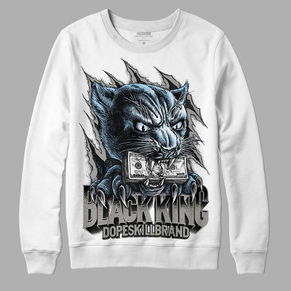 Jordan 6 Retro Cool Grey DopeSkill Sweatshirt Black King Graphic Streetwear - White