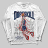 Jordan 4 SB “Summit White/Navy” DopeSkill Long Sleeve T-Shirt Thunder Dunk Graphic Streetwear - White 