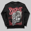 Jordan 4 “Sierra Red" DopeSkill Long Sleeve T-Shirt Pocket Change Graphic Streetwear - Black