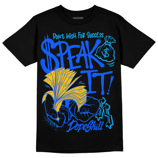 Royal Blue Sneakers DopeSkill T-Shirt Speak It Graphic Streetwear - Black