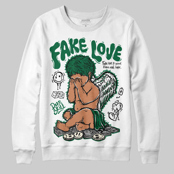 Jordan 13 GS “Pine Green” DopeSkill Sweatshirt False Love Graphic Streetwear - White