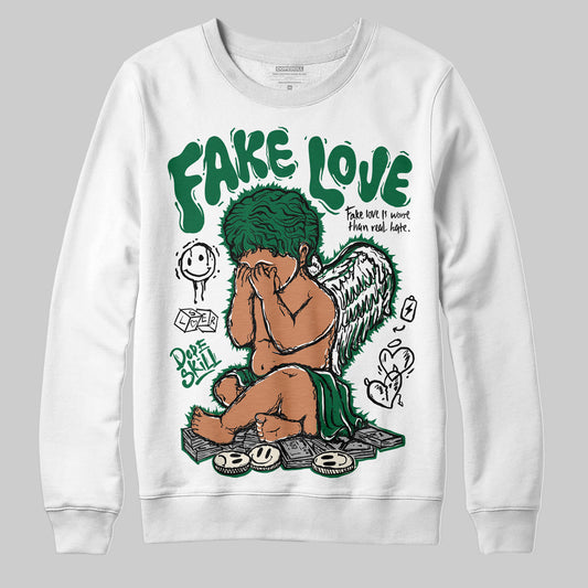 Jordan 13 GS “Pine Green” DopeSkill Sweatshirt False Love Graphic Streetwear - White