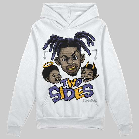 Jordan 4 Retro Lakers DopeSkill Hoodie Sweatshirt Two Sides Graphic Streetwear - White