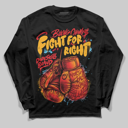 Red Sneakers DopeSkill Long Sleeve T-Shirt Fight For Right Graphic Streetwear - black