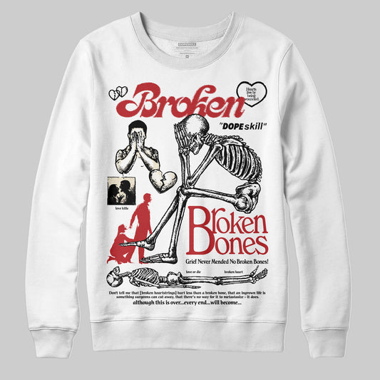 Jordan 1 Retro High OG Black Toe Reimagined DopeSkill Sweatshirt Broken Bones Graphic Streetwear - White