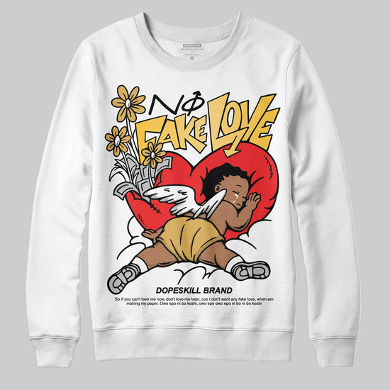 Jordan 12 "Phantom" DopeSkill Sweatshirt No Fake Love Graphic Streetwear - White