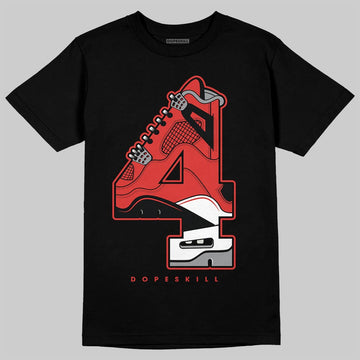 Jordan 4 Retro Toro Bravo DopeSkill T-Shirt No.4 Graphic Streetwear - Black