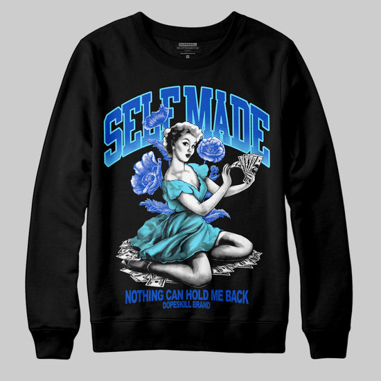 Royal Blue Sneakers DopeSkill Sweatshirt Self Made Graphic Streetwear - Black