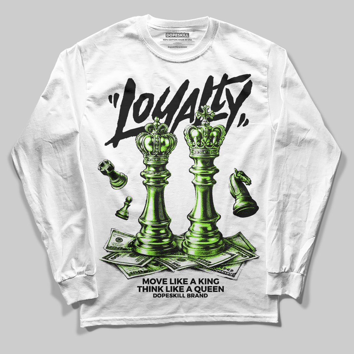 Neon Green Sneakers DopeSkill Long Sleeve T-Shirt Loyalty Graphic Streetwear - White