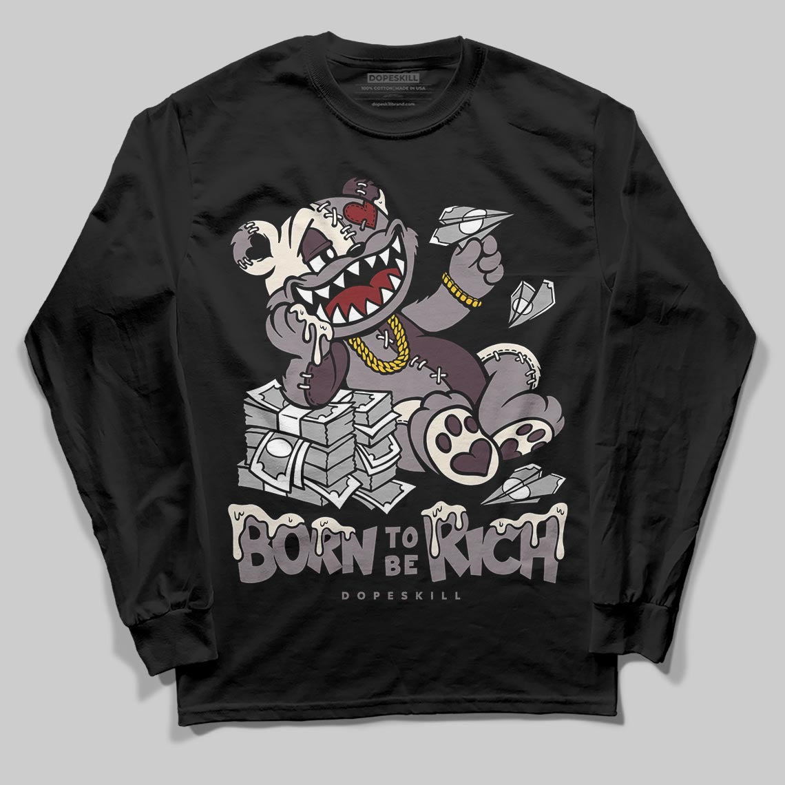 A Ma Maniére x Air Jordan 6 Retro “Smoky Mauve”⁠ DopeSkill Long Sleeve T-Shirt Born To Be Rich Graphic Streetwear - black