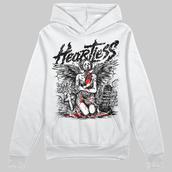 Black and White Sneakers DopeSkill Hoodie Sweatshirt Heartless Graphic Streetwear - White 