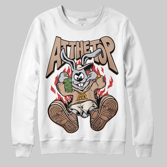 Jordan 4 Retro Cozy Girl DopeSkill Sweatshirt At The Top Graphic Streetwear - White  