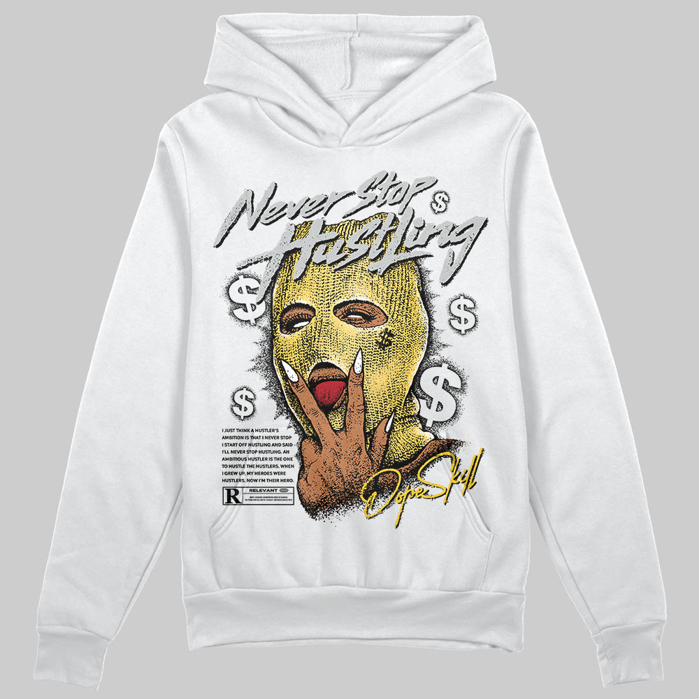 Jordan 12 "Phantom" DopeSkill Hoodie Sweatshirt Never Stop Hustling Graphic Streetwear - White