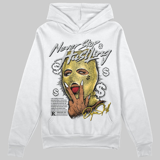 Jordan 12 "Phantom" DopeSkill Hoodie Sweatshirt Never Stop Hustling Graphic Streetwear - White