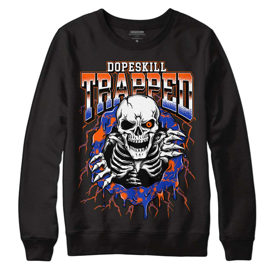 Dunk Low Futura Orange Blaze DopeSkill Sweatshirt Trapped Halloween Graphic Streetwear - Black