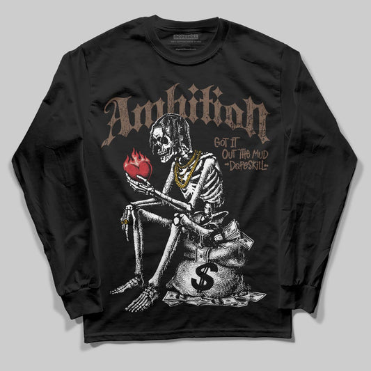 A Ma Maniére x Air Jordan 4 “Dark Mocha” DopeSkill Long Sleeve T-Shirt Ambition Graphic Streetwear - Black