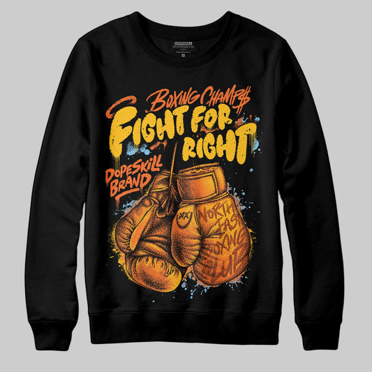 Orange, Black and White Sneakers DopeSkill Sweatshirt Fight For Right Graphic Streetwear - Black