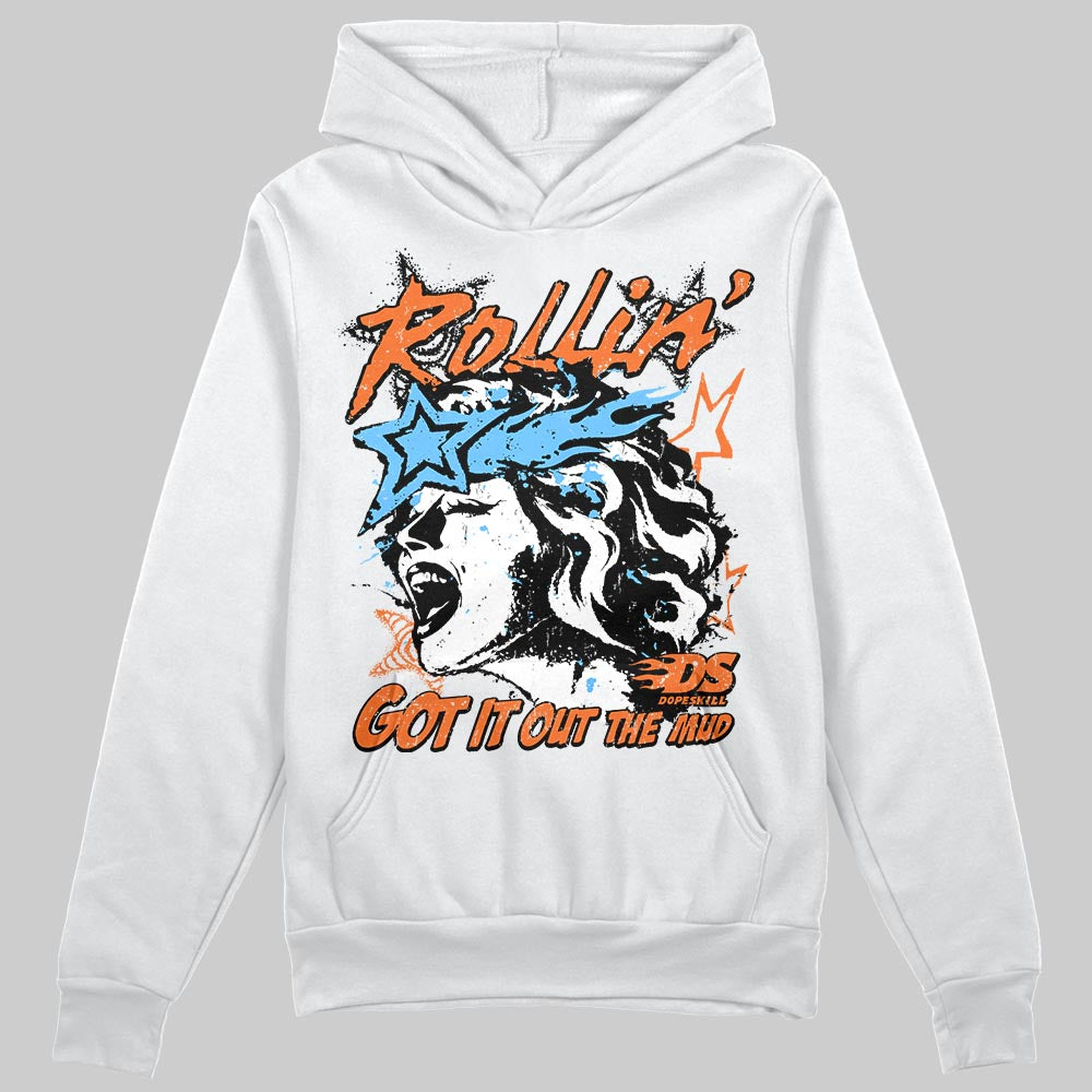 Orange, Black and White Sneakers DopeSkill Hoodie Got It Out The Mud Graphic Streetwear - White