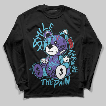 Jordan 8 Retro 'Aqua' 2025 DopeSkill Long Sleeve T-Shirt Smile Through The Pain Graphic Streetwear - Black