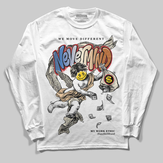 Jordan 17 Retro Low SP Infinite Archives DopeSkill Long Sleeve T-Shirt Nevermind Graphic Streetwear - White