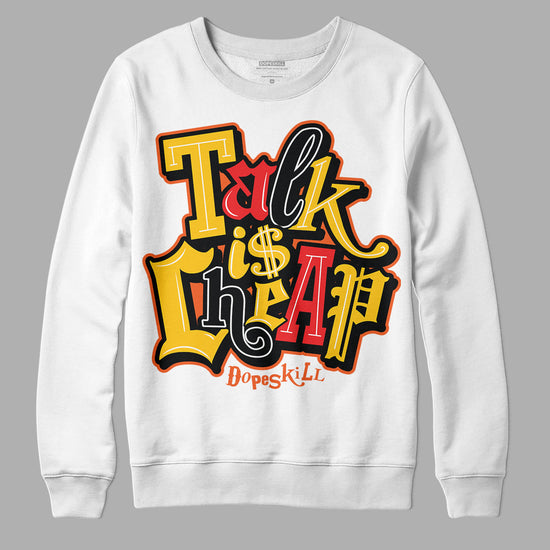 Yellow Sneakers DopeSkill Sweatshirt Talk Is Chip Graphic Streetwear - White