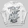 Jordan 5 Retro Wolf Grey (2026) DopeSkill Long Sleeve T-Shirt They Not Like Us Graphic Streetwear - White
