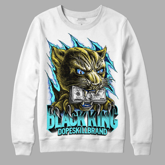 Jordan 5 Aqua DopeSkill Sweatshirt Black King Graphic Streetwear - White 