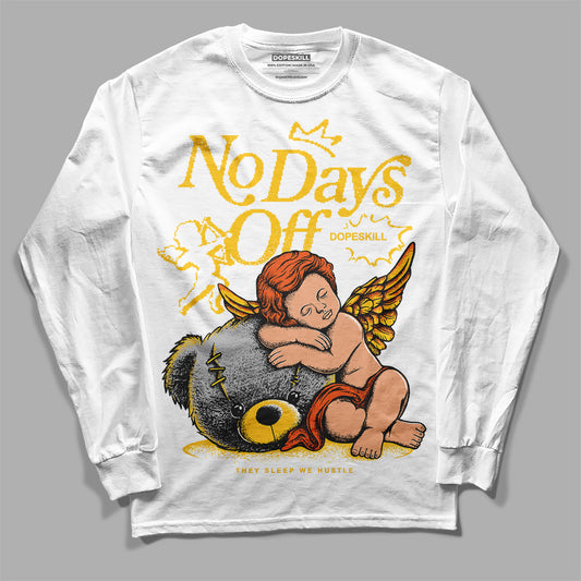 Yellow Sneakers DopeSkill Long Sleeve T-Shirt New No Days Off Graphic Streetwear - White