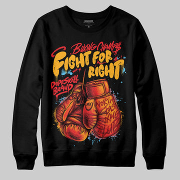 Red Sneakers DopeSkill Sweatshirt Fight For Right Graphic Streetwear - Black
