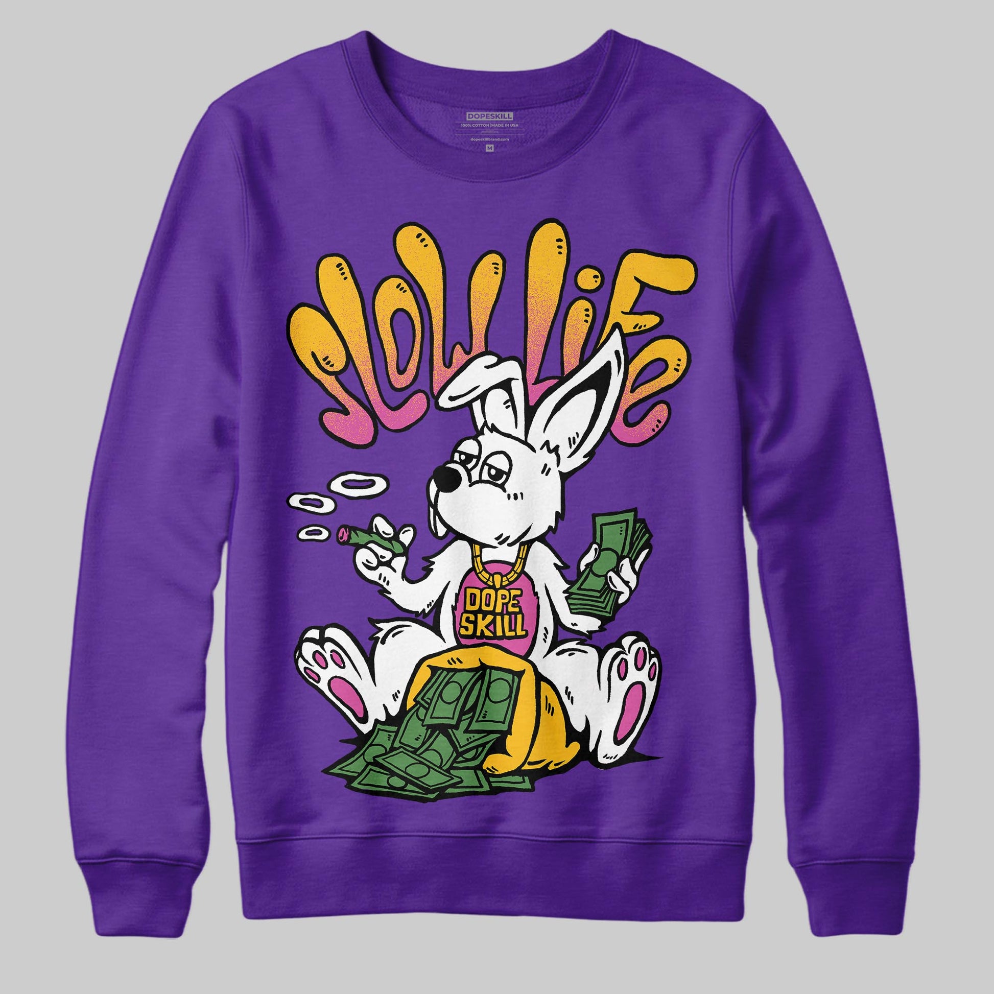 PURPLE Sneakers DopeSkill Sweatshirt Slow Life Graphic Streetwear - Purple