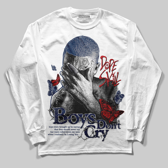 Jordan 4 SB “Summit White/Navy” DopeSkill Long Sleeve T-Shirt Boys Don't Cry Graphic Streetwear - White