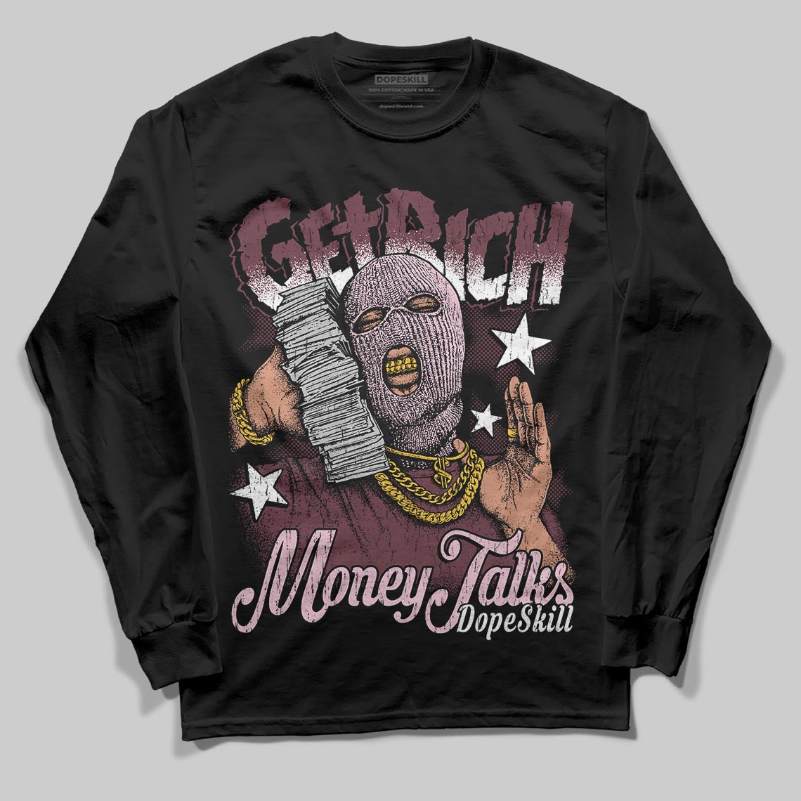Asics Gel-Cumulus 16 "Port Royal" DopeSkill Long Sleeve T-Shirt Get Rich Graphic Streetwear - Black