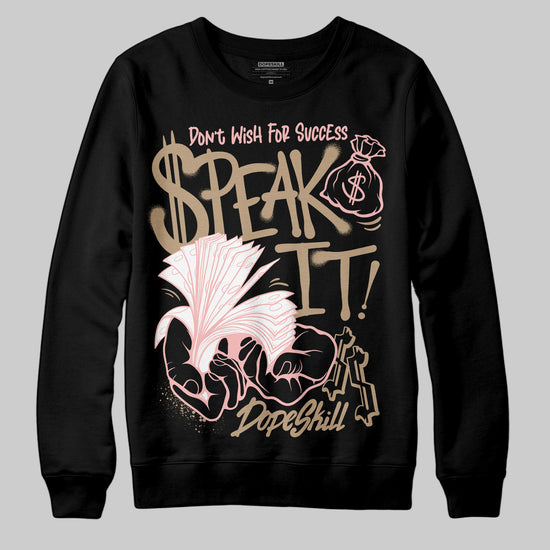 Nike Air Force 1 Low Canvas “Linen” DopeSkill Sweatshirt Speak It Graphic Streetwear - Black