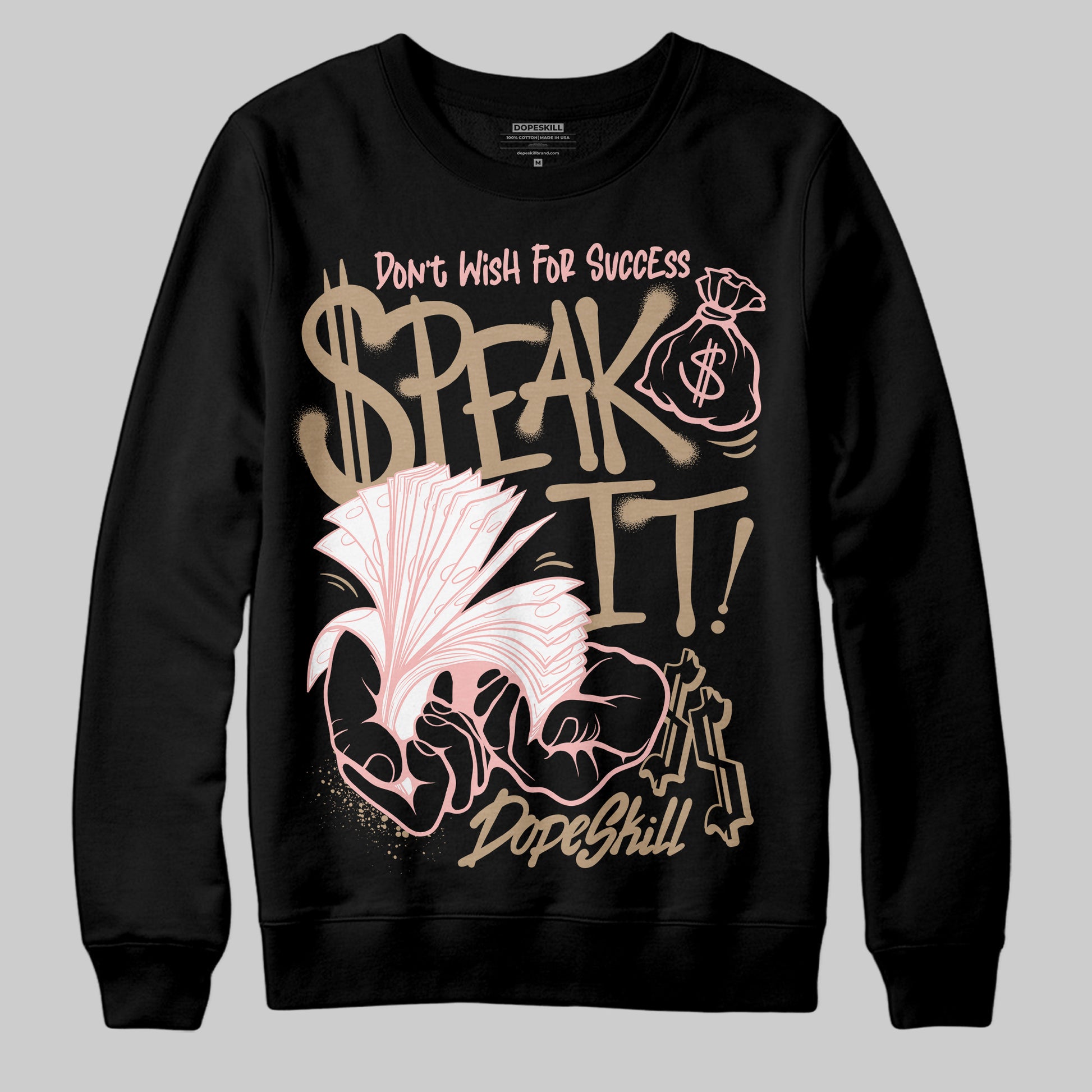 Nike Air Force 1 Low Canvas “Linen” DopeSkill Sweatshirt Speak It Graphic Streetwear - Black