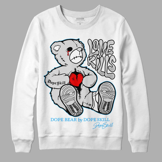 Dunk Low ‘Pure Platinum’ DopeSkill Sweatshirt Love Kills Graphic Streetwear - White